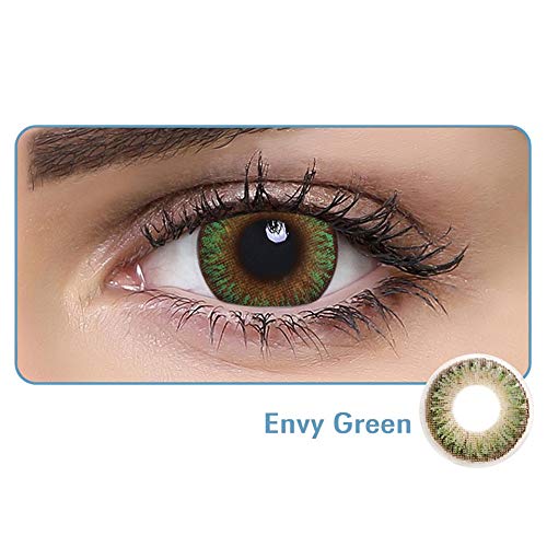 Aquacolor Daily Disposable Colored Lenses with 0 Power - Envy Green - (10 Lens/Box)