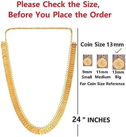 Gold Plated Kasulaperu Laxmi Coin Necklace Temple Jewelry Set for Women