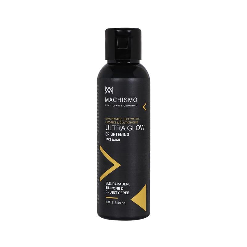 Machismo Ultra Glow Face Wash for Men | Niacinamide & Glutathione Detan Cleanser | Skin Brightening, Cleansing & Oil Control | Removes Dirt, Sweat & Pollution |