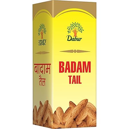Dabur Badam Tail : 100% Pure | Sweet Almond Oil| Rich in Vitamin -E for Healthy Skin , Hair and Body -50ml