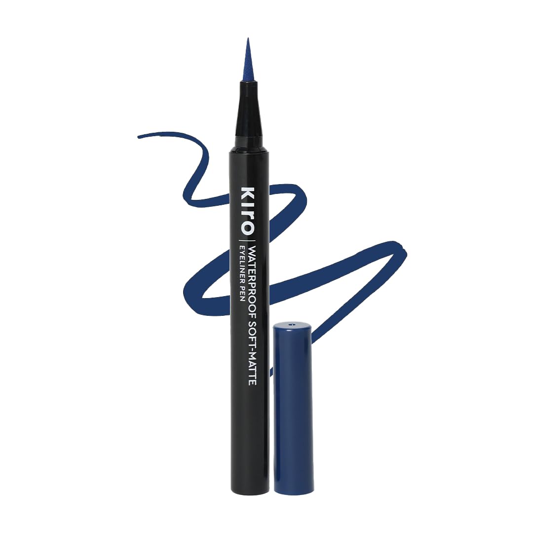 Kiro Waterproof Soft-Matte Eyeliner Pen - Azure Blue, 1.1 ml | Smudgeproof, Matte, Vegan, No Parabens, Liquid Eye Pen | 24 Hour Stay On, Non-Toxic