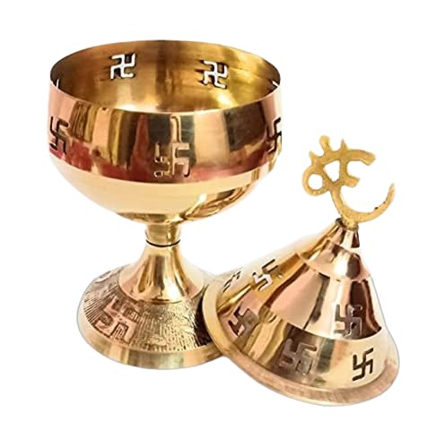 Kedarstore Big Akhand Diya for puja Big Large | Navratri Diya Big Size with Cover | Brass Diya akhand Jyoti | Brass Oil lamp for Pooja ( Capacity 200 to 250 Ml