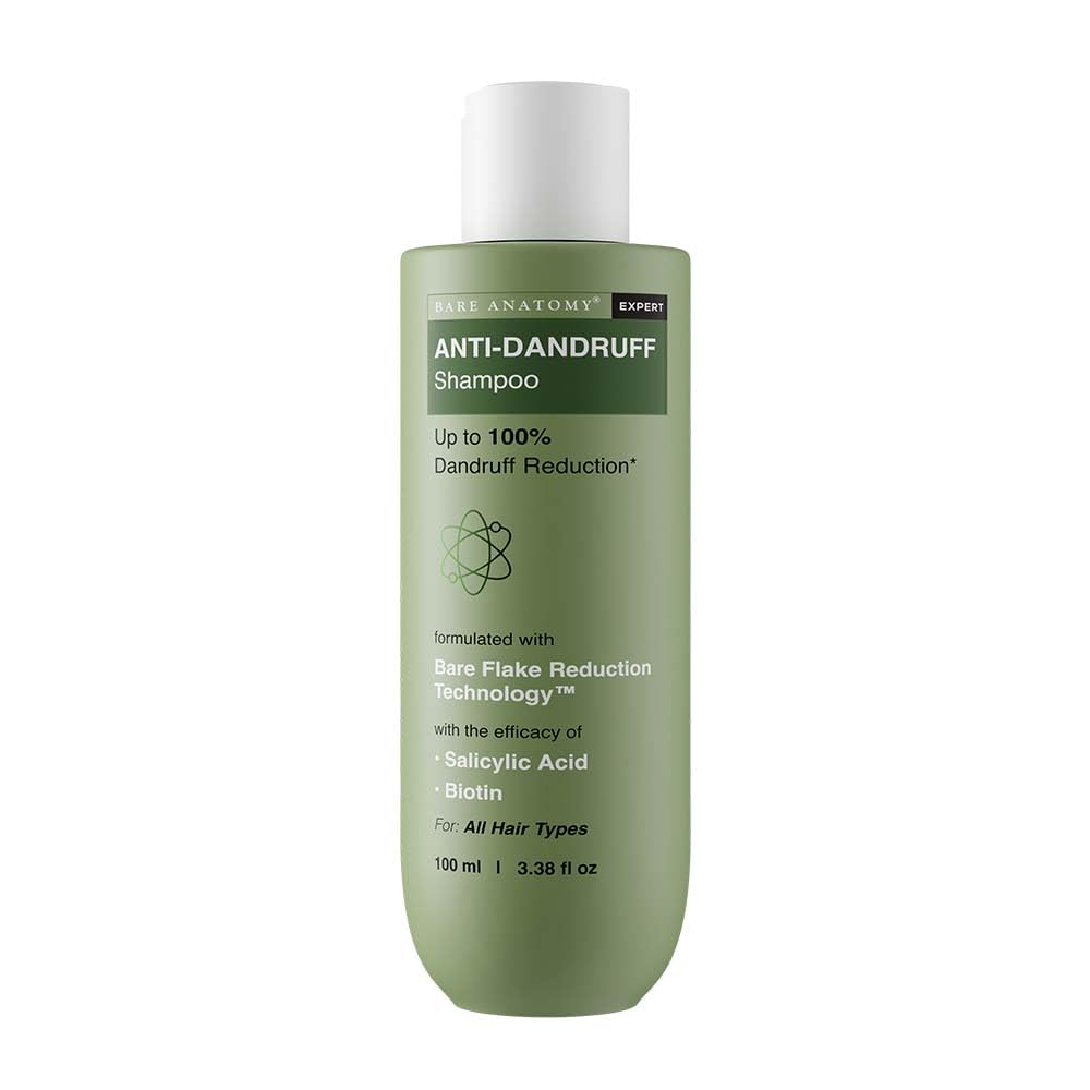 Bare Anatomy Anti-Dandruff Shampoo | Up To 100% Dandruff Reduction | ZPTO-Free | pH 5.3 | Salicylic Acid, Piroctone Olamine & Biotin | Non-Drying Formula | For