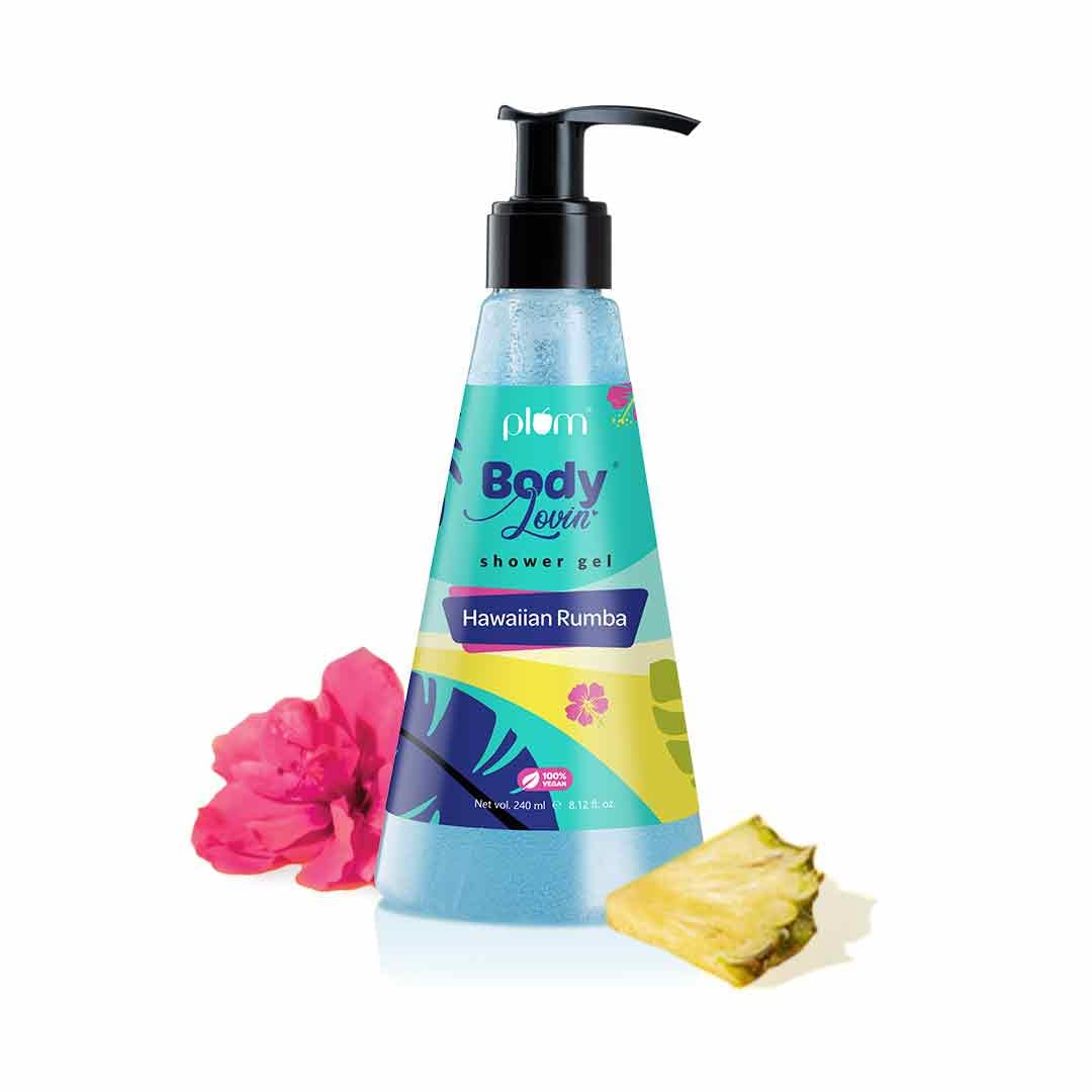 Plum Bodylovin' Hawaiian Rumba Shower Gel | SLS-Free Body Wash for Women & Men | Long Lasting Beachy Fragrance | Body Cleanser with Aloe-Infused Nourishing Form