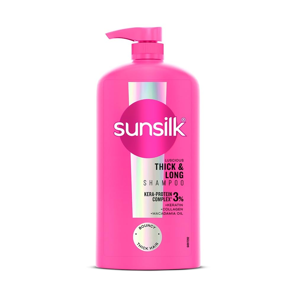 Sunsilk Luscious Thick & Long Shampoo 1L || with 3% KERA-PROTEIN COMPLEX for Thicker, Fuller & Bouncier Hair 1 l (Pack of 1)