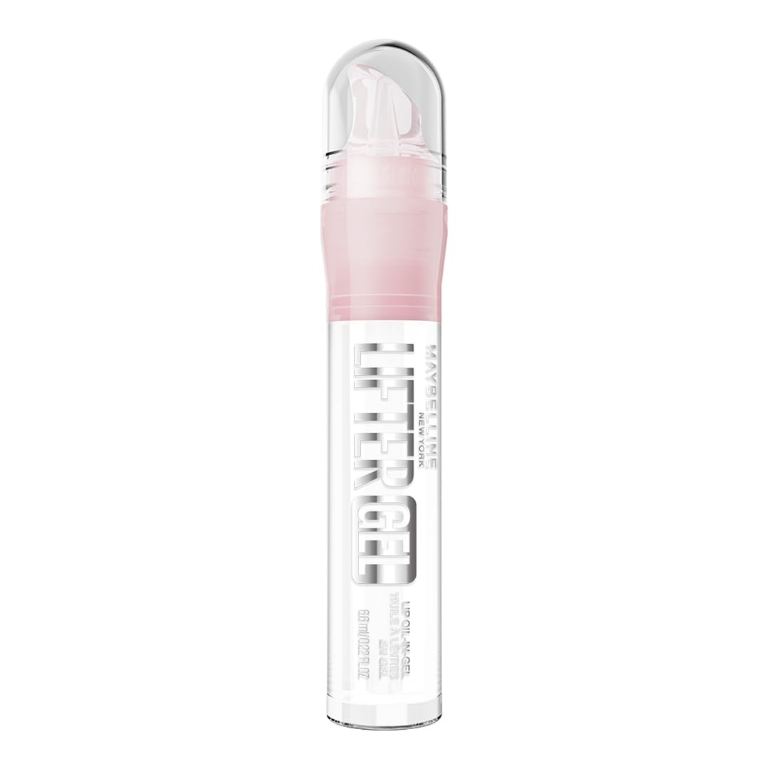 Maybelline New York Lifter Gel Lip Oil In Gel | Glass-like shine | 24H Hydration with Hyaluronic acid + Passionfruit Oil | Softer, bare lips in 1 week - Mintini, 6.6ml
