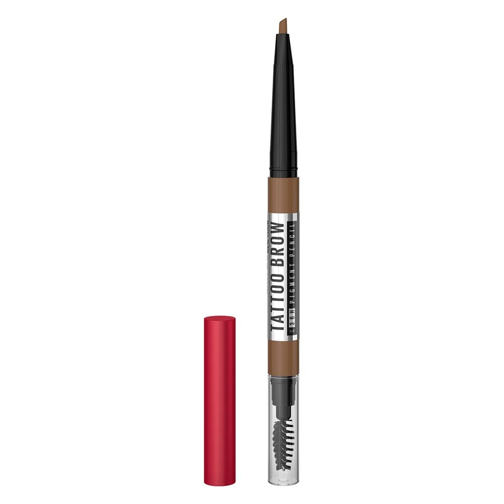 Maybelline Tattoo Brow 36 Hr Brow Pencil, Natural Brown | Waterproof Eyebrow Pencil with Precision Tip, 0.25gm