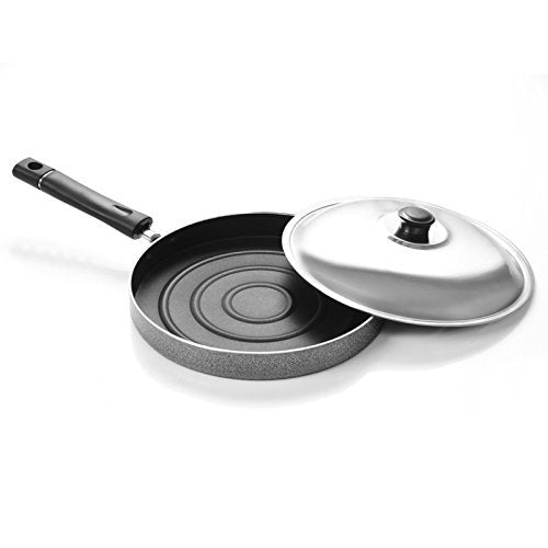 Sumeet Aluminium Pan, 1 Pizza Pan, 1 Lid (Silver)