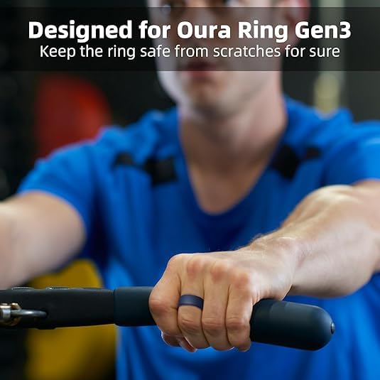 OJOS Silicone Ring Cover Compatible with Oura Ring Gen 3/ Gabit Ring, Round Ring Case Elastic Ring Protection Smart Ring Protector Sleeve Accessories (Blue, Sma