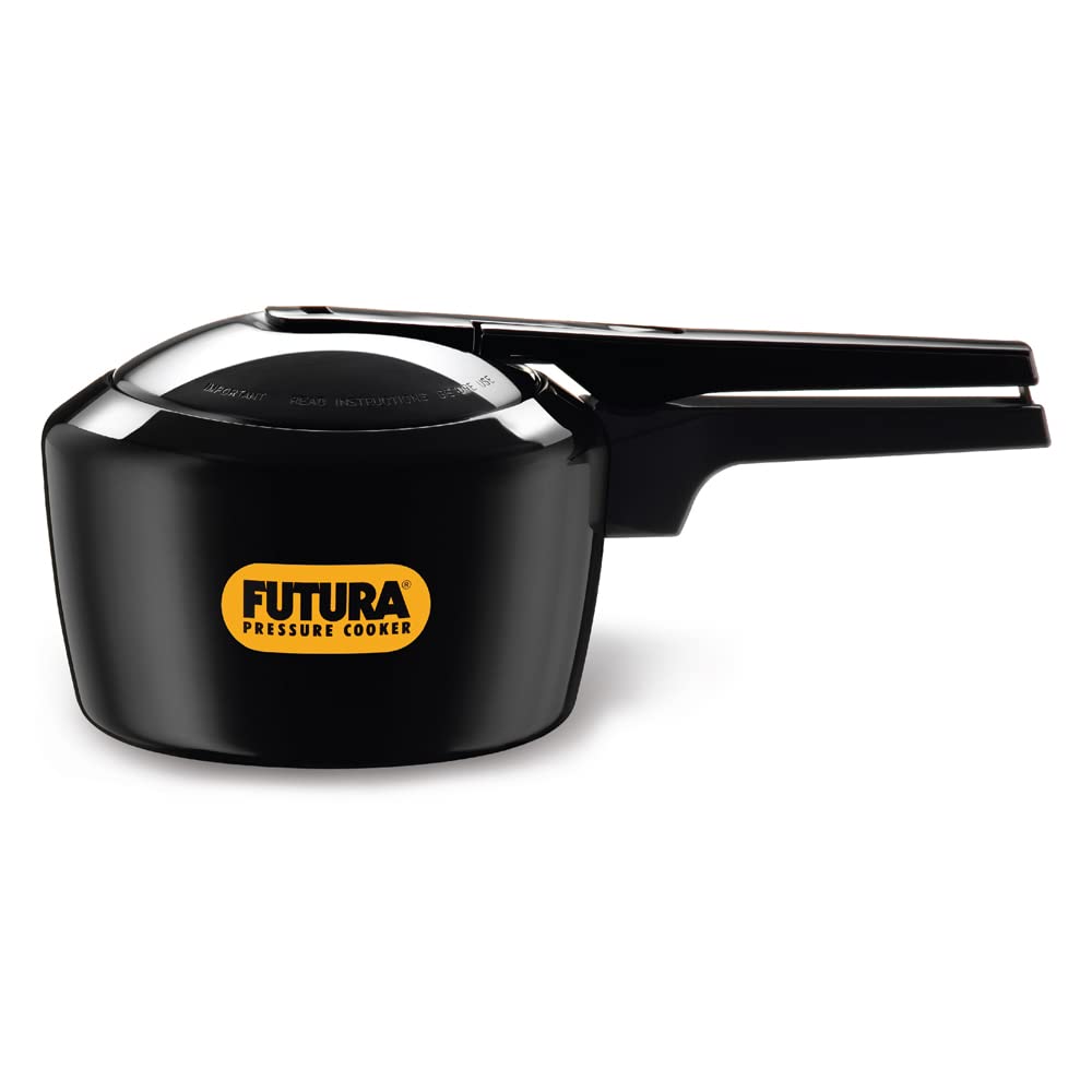 Hawkins Futura 2 Litre Pressure Cooker, Hard Anodised Pressure Cooker, Small Cooker, Black (FP20) 2 Litres