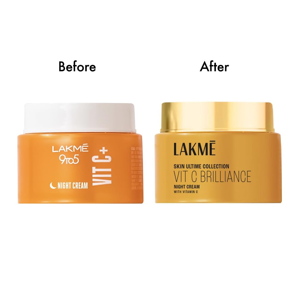 Lakme Vitamin C Brilliance Night Cream with Vitamin C 50G, healthy, glowing skin 50 g (Pack of 1)