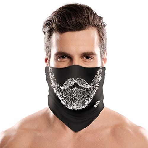 BEARDO Cotton Blend Bandana - Mask Designed For Bearded Male | Universal Fit | Breathable Fabric | Ultra Soft | Stylish | For Bikers And Everyday Use, Black