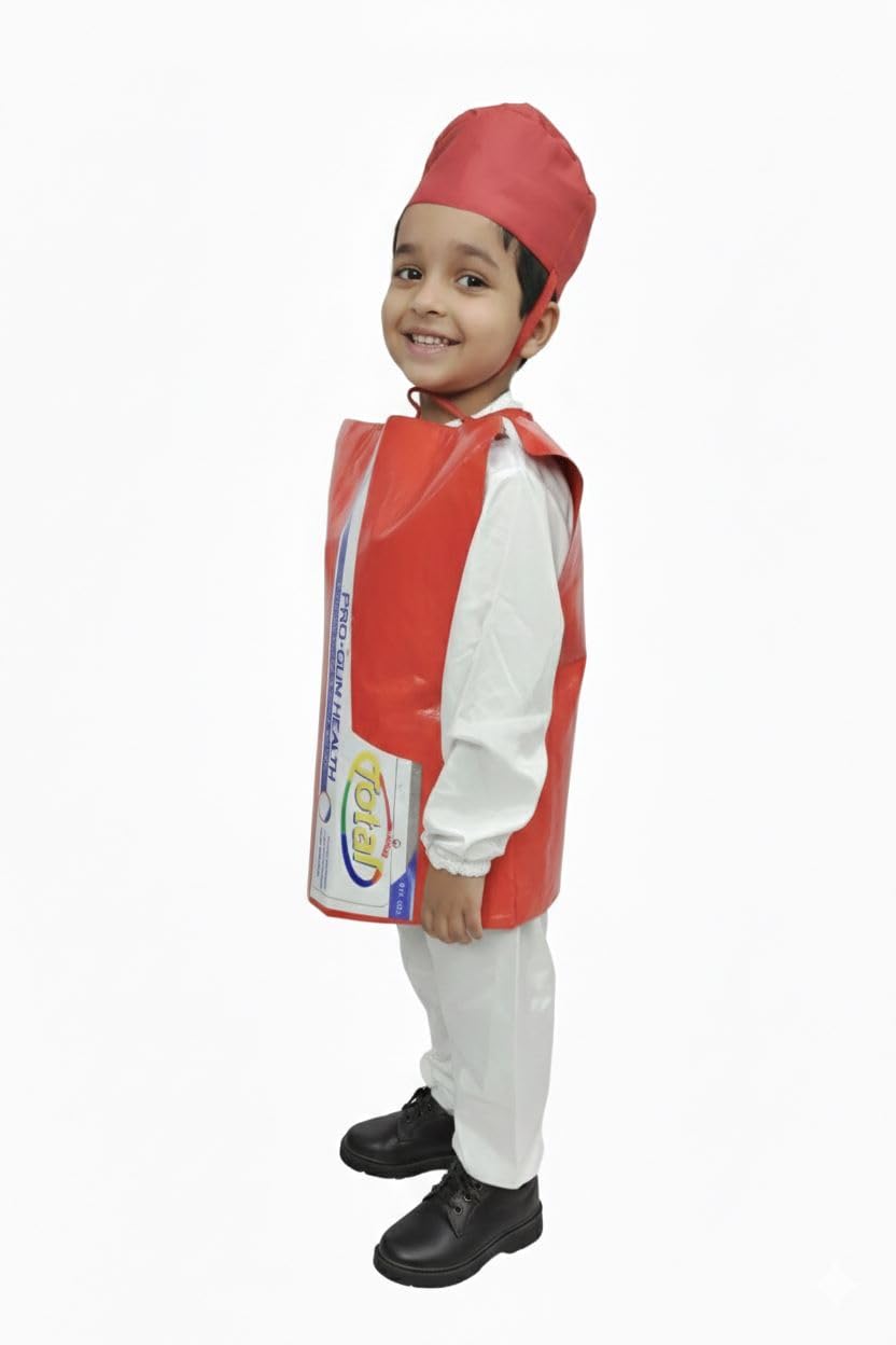 BookMyCostume Colgate Toothpaste Kids Fancy Dress Costume 6-7 Years Toothpaste 6-7 Years