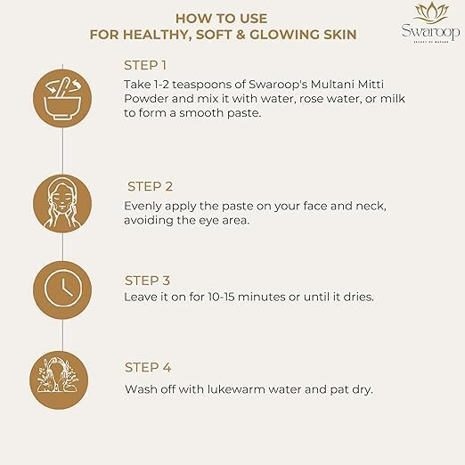 Multani Mitti for Face Pack | Pure & Natural Multani Power for Face & Hair Packs | Removes Dead Skin, Cleanses Pores, Reduces Dandruff & Reduces Dandruff & Scal