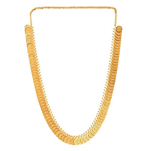 Gold Plated Kasulaperu Laxmi Coin Necklace Temple Jewelry Set for Women