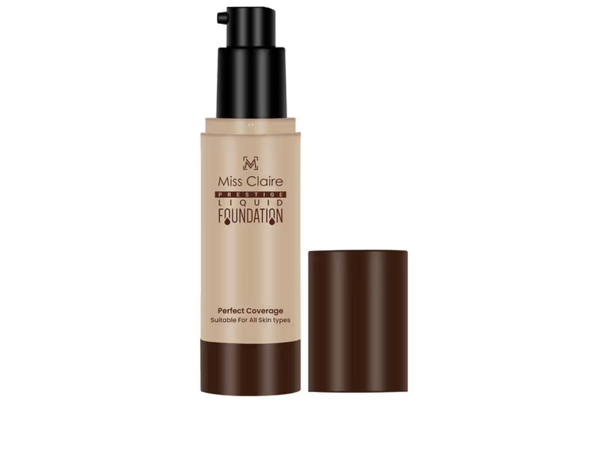 Miss Claire Prestige Liquid Foundation Perfect Coverage, 21 Natural Beige, 35 ml