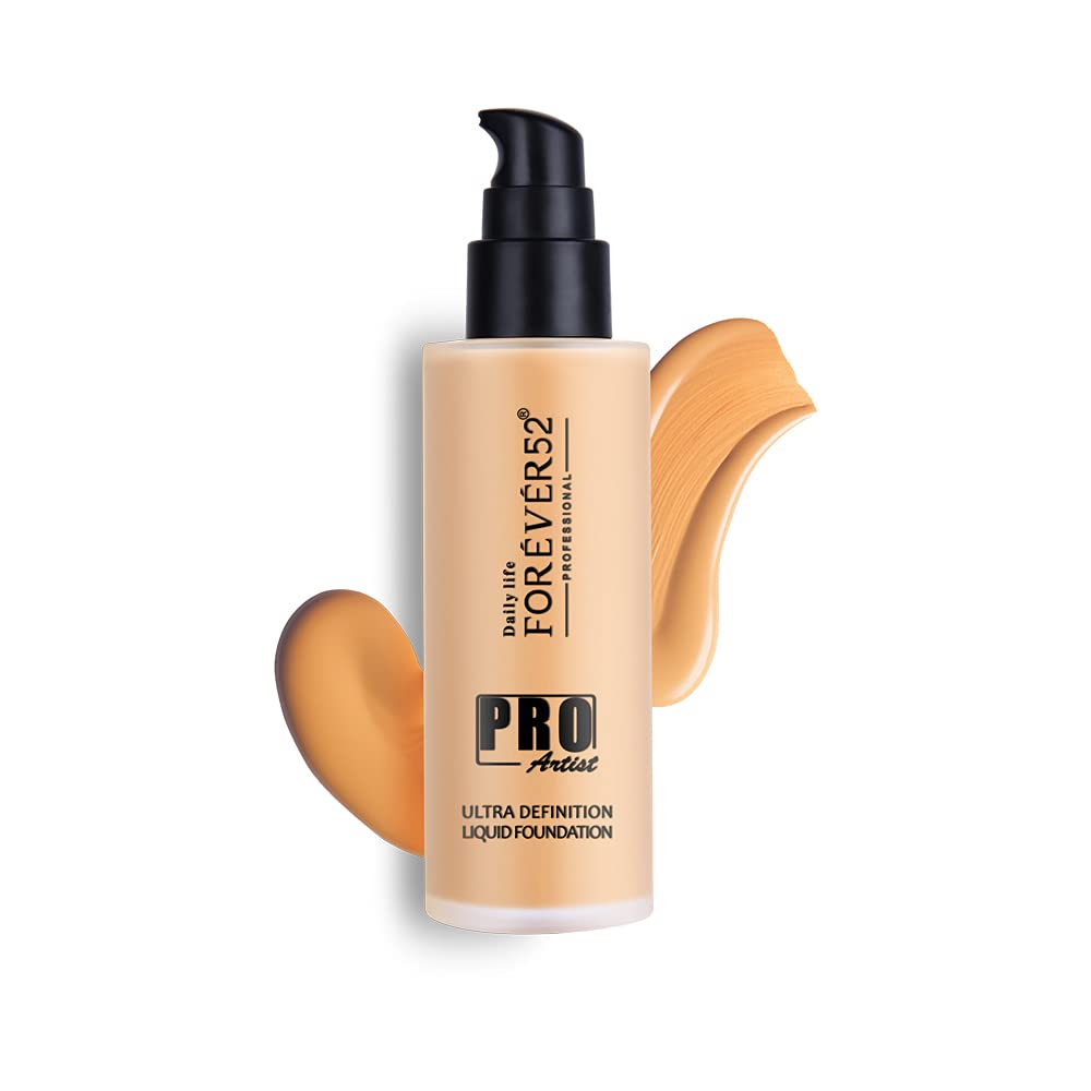 Daily Life Forever52 Pro Artist Ultra Definition Liquid Foundation | Long Lasting, Full Coverage, 24H, Waterproof & Sweatproof, Lightweight Hydrating, Oil-Free Formula - Caramel (BUF011) 60ML