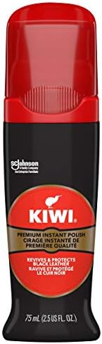 Kiwi Instant Shine & Protect Liquid Shoe Polish, Black, 1 Bottle with Sponge Applicator, 2.5 oz, Pack of 3