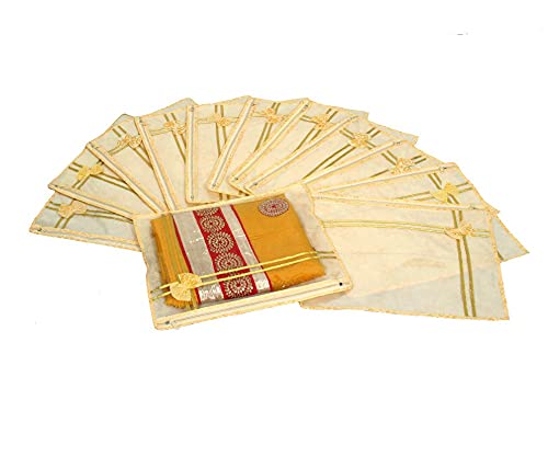 FOUNTINA Printed Non Wooven Saree Cover Set Of 12 Pcs (With Zip Lock)