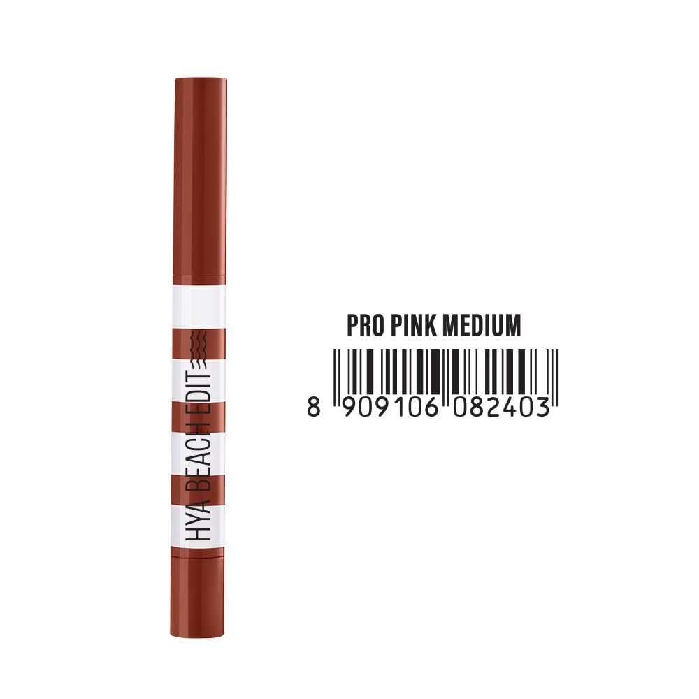 Lakme 9to5 Hya Beach Edit, Lipstick + Liner Duo, Pro Pink Medium, Infused with Hyaluronic Acid, Vitamin E, Jojoba Oil, Comfortable Matte Finish, SPF Powered, Hydrating Lipstick, 2+0.2 g