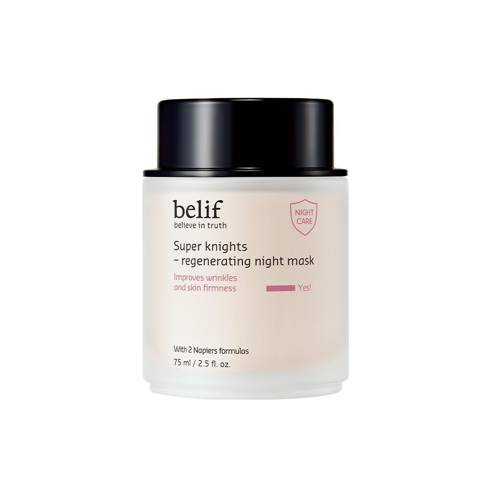belif Super Knights Regenerating Night Mask 75 ml Clay Mask for Deep Cleansing Repair and Glowing Skin Regenerating Mask