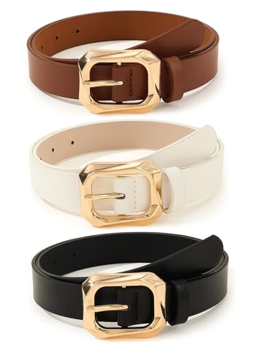 Handcrafted Leather Waist Belts for Women and Girls – 3-Piece Stylish Combo for Dresses and Jeans