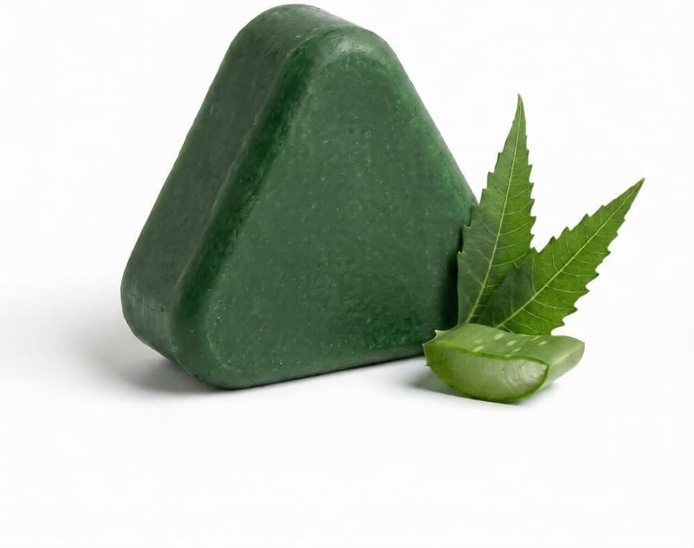 Nature Seven Herbal Soap Bar, Green, Triangle Shape, 3 Pack