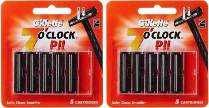Gillette 7 'o' Clock PII Cartridge - 5 Cartridges (Pack of 2)