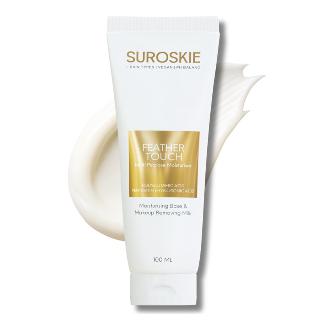 Suroskie Feather Touch Multi-Purpose Makeup Remover & Moisturizer 100Ml | Luxurious Hydration For Glowing Skin Perfect For Dry, Normal, And Sensitive Skin Types, Nourishing And Revitalizing For Daily
