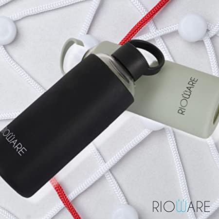 Rioware Aquashot Borosilicate Glass Water Bottle with Silicon Sleeve (750Ml) | Airtight Lid | Leak Proof | Silicon Cap | Fridge Water Bottles for Home, Office &
