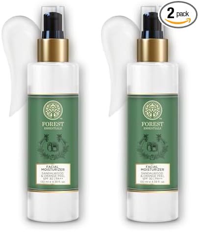 Forest Essentials Hydrating Facial Moisturiser Sandalwood & Orange Peel with SPF 30 PA++ | Ayurvedic Moisturiser for Normal to Dry Skin | Hydrating Daily Face Lotion with Sun Protection
