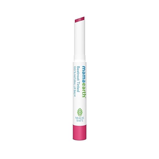 Mamaearth Beetroot Tinted 100% Natural Lip Balm with Beetroot & Beeswax - 2 g | | 12 Hr Moisturization | For Dry & Chapped Lips | Natural Pink Tint | Brightens