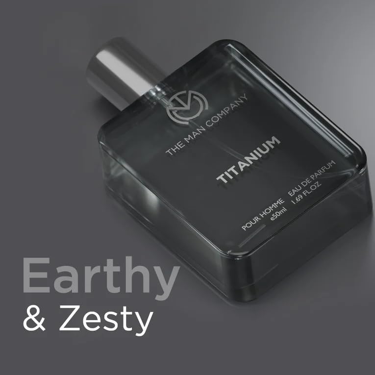 The Man Company Titanium Perfume for Men - 50ml | Premium Long-Lasting Fragrance | EDP for Men (Eau De Parfum) | Valentine gift Set for Boyfriend, Husband
