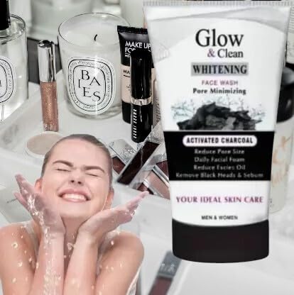 Glow & Clean Whitening with Activated Charcoal – Pore Minimizing, Blackhead Greatest & Oil Control For Men & Women