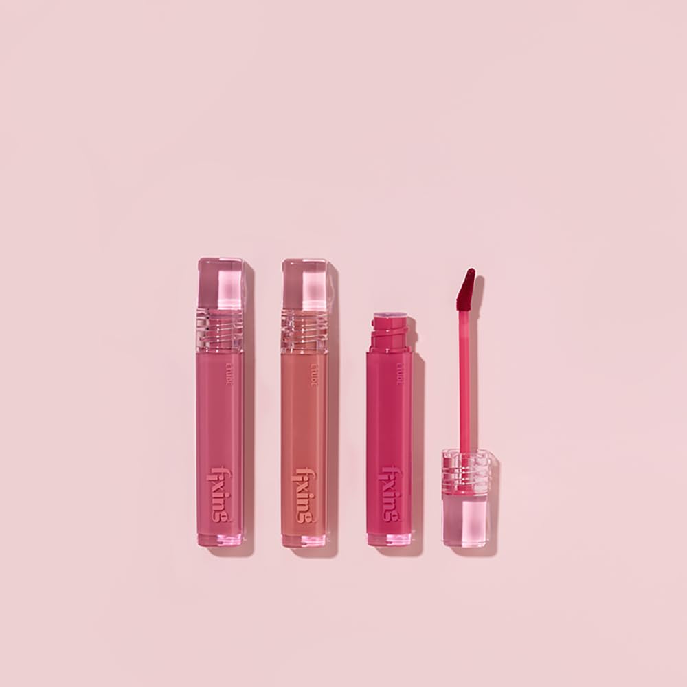 ETUDE Glow Fixing Tint for Plump & Fuller Lips| Non-Sticky, Moisturising, Vegan Gloss| Shade- 12 Cherry Sugar, 3.8g
