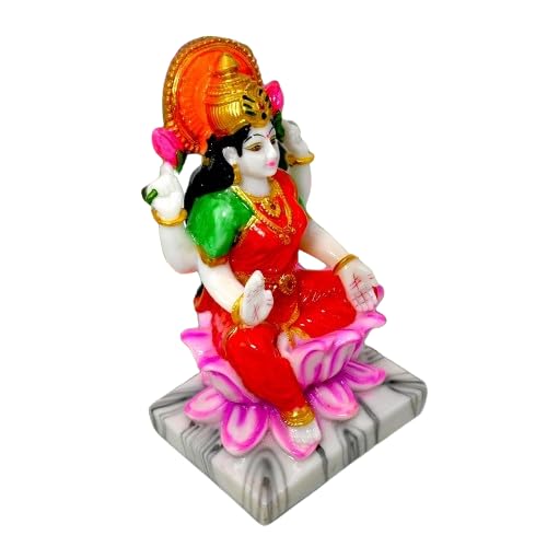 Happy Art Lakshmi Devi Idol | Laxmi MATA Murti | 4 Inches Height, Multicolour