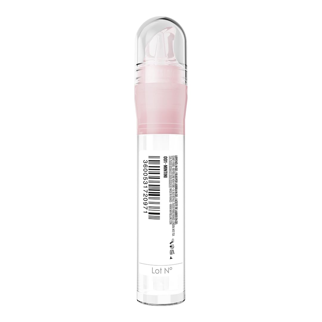 Maybelline New York Lifter Gel Lip Oil In Gel | Glass-like shine | 24H Hydration with Hyaluronic acid + Passionfruit Oil | Softer, bare lips in 1 week - Mintini, 6.6ml