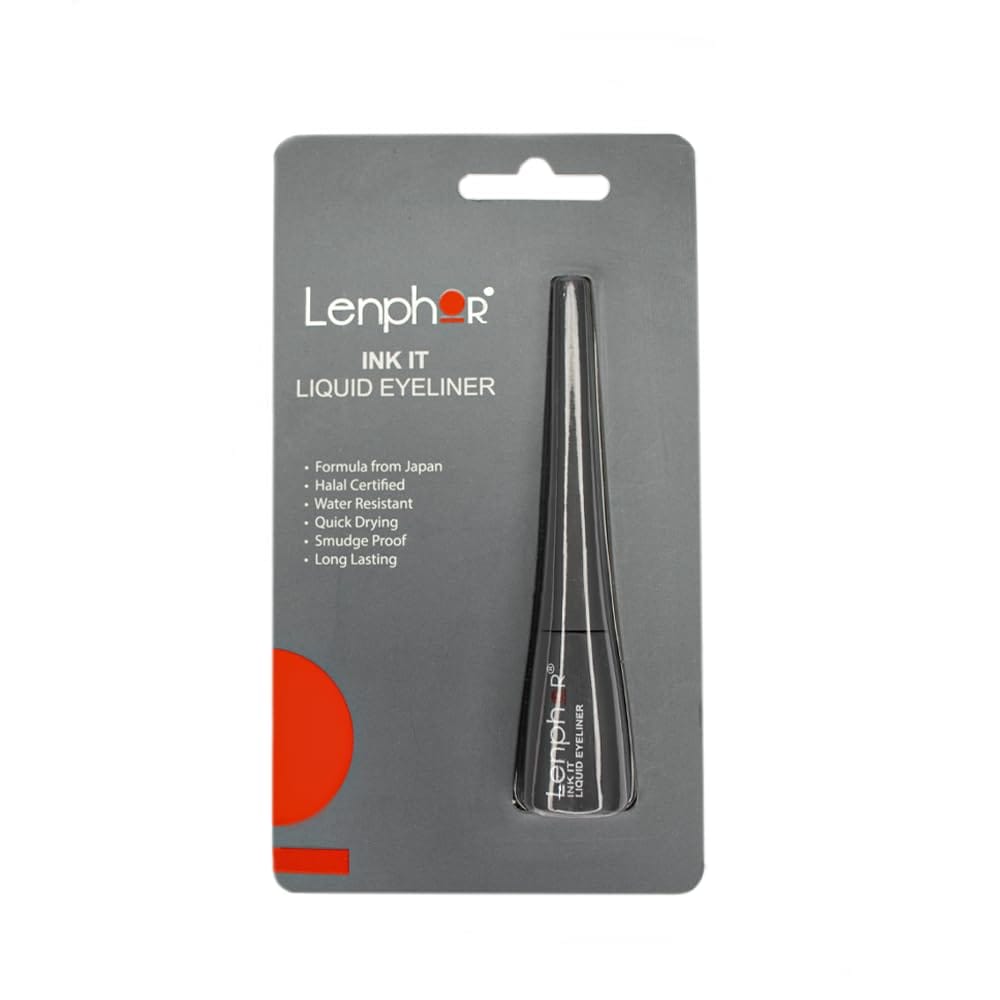 Lenphor - Long Lasting Ink It Eye Liner - Black Smudge Proof Water Resistant Matte eyeliner for women