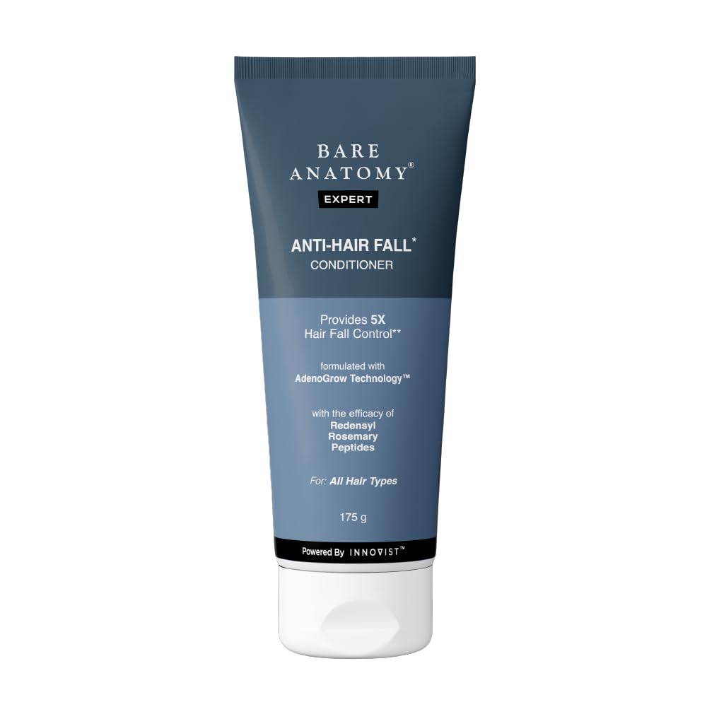 Bare Anatomy Anti-Hair Fall Conditioner for Hair Fall with Redensyl, Rosemary & Peptides | Reduces Hair Thinning & Breakage | Strengthens Hair, Reduces Frizz & Adds Shine | For All Hair Types | 175gm