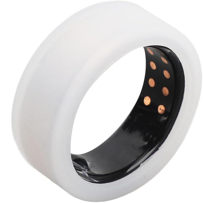 OJOS Silicone Ring Cover Compatible with Oura Ring Gen 3/ Gabit Ring, Round Ring Case Elastic Ring Protection Smart Ring Protector Sleeve Accessories (White, Sm
