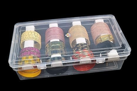 Mahganya Clear Plastic Bangle Box, 4 Compartments
