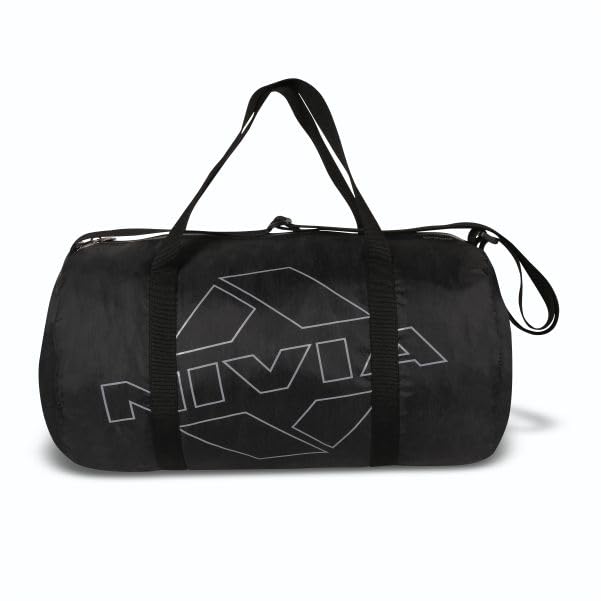Nivia Enfold 2.0 Duffle Polyester Gym Bags/Adjustable Shoulder Bag for Men/Unisex Sports Carry Bag / 18L Quick Access Pocket/Black - Grey