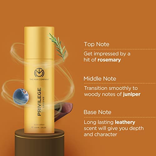 The Man Company Privilege Legend Deodorant Spray - For Men (300 ml, Pack of 2) | Valentine gift Set for Boyfriend, Husband