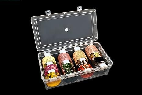 Mahganya Clear Plastic Bangle Box, 4 Compartments