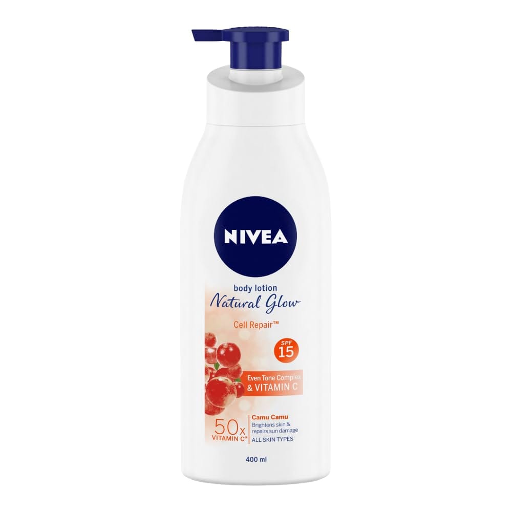 NIVEA - Body Lotion Natural Glow, Cell Repair, Spf 15 & 50X Vitamin C (400mL)