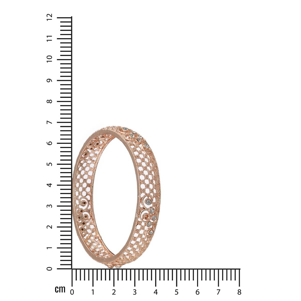 Aatmana Set of 2 Rose Gold Plated Cubic Zirconia Studded Bangle