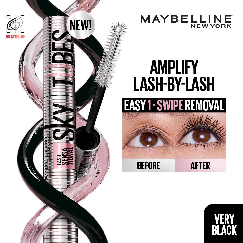 Maybelline New York Lash Sensational Sky Tubes Tubing Mascara - Very Black (7ml)