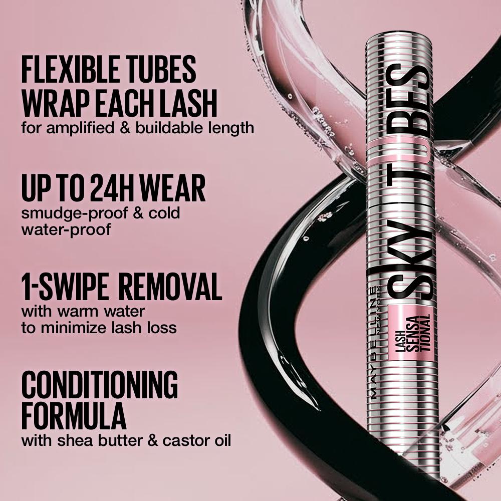 Maybelline New York Lash Sensational Sky Tubes Tubing Mascara - Very Black (7ml)