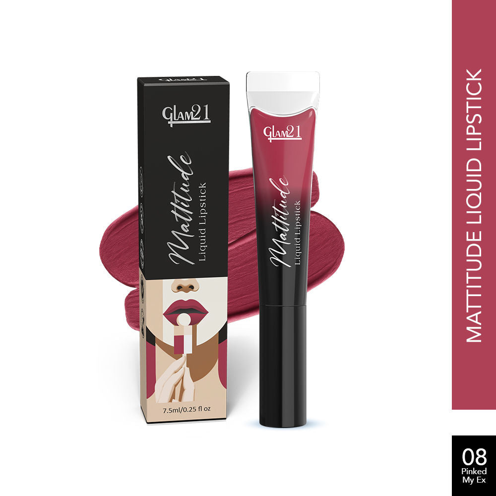 GLAM21 Mattitude Liquid Matte Lipstick - Pinked My Ex (7.5ml)