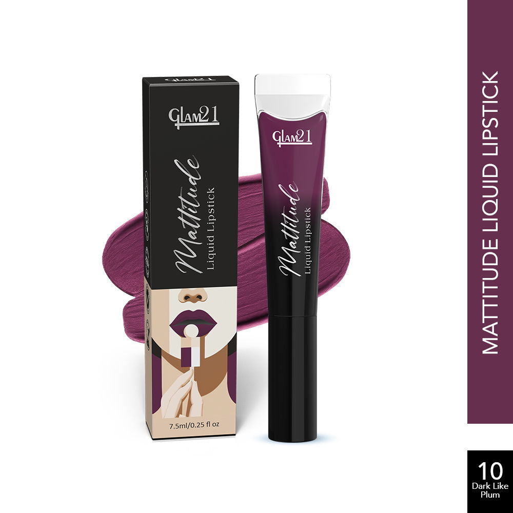 GLAM21 Mattitude Liquid Matte Lipstick - Dark Like Plum (7.5ml)